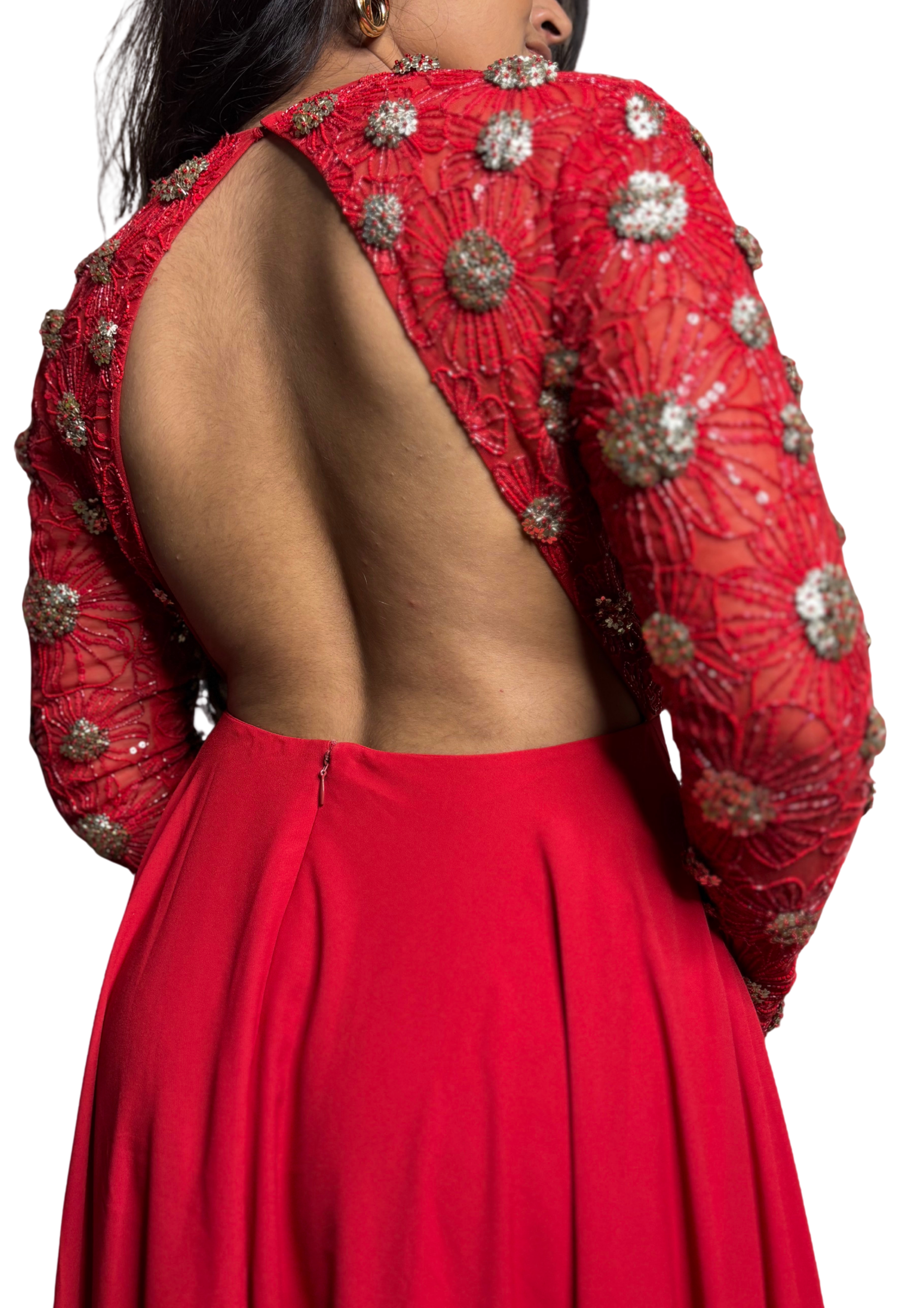 Red Floral Gown