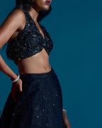 "NYLA" - Black Tulle lehenga set
