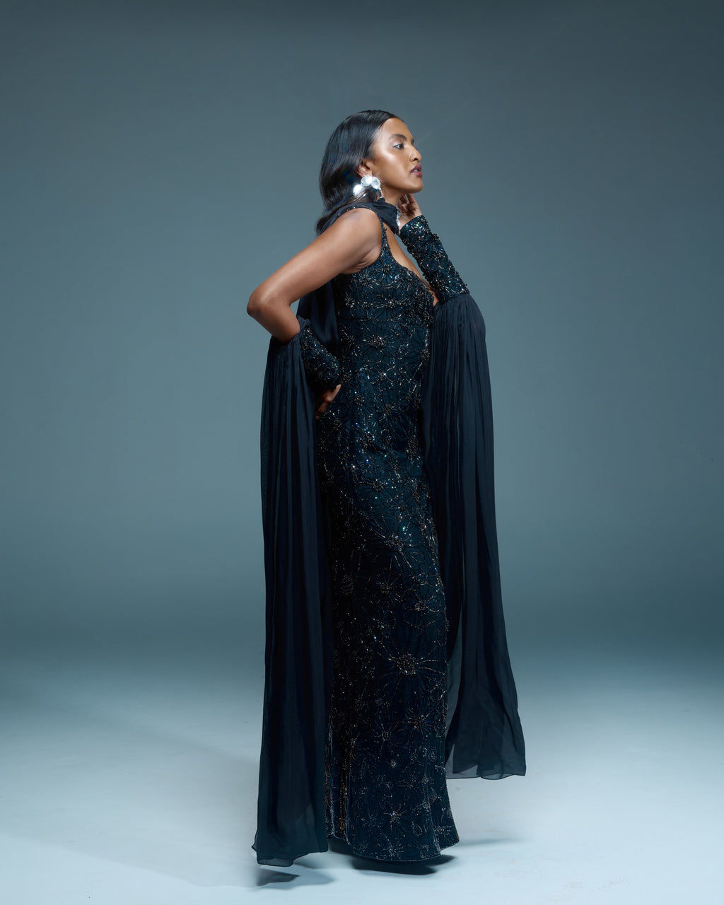 "JUNIPER" - Black tulle gown