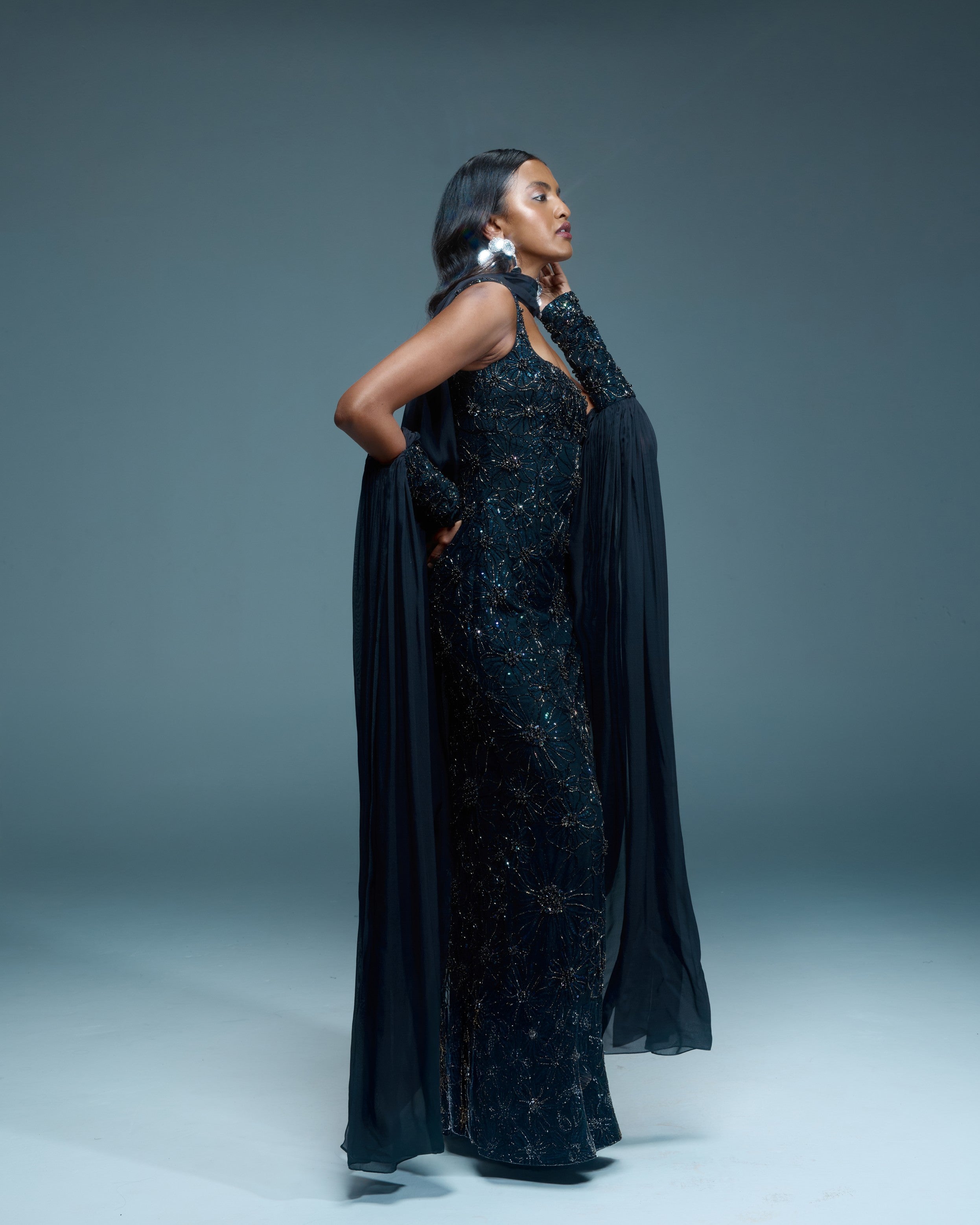 "JUNIPER" - Black tulle gown