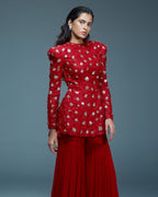 "MENODORA" - Red organza sharara
