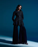 "OVIDIA" - Black organza sharara