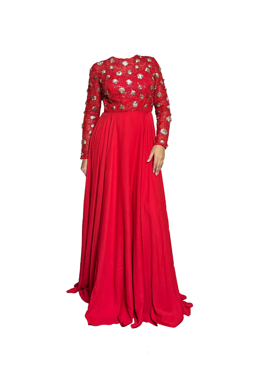 Red Floral Gown
