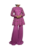 Fuchsia organza sharara