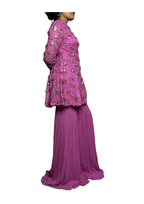 Fuchsia organza sharara