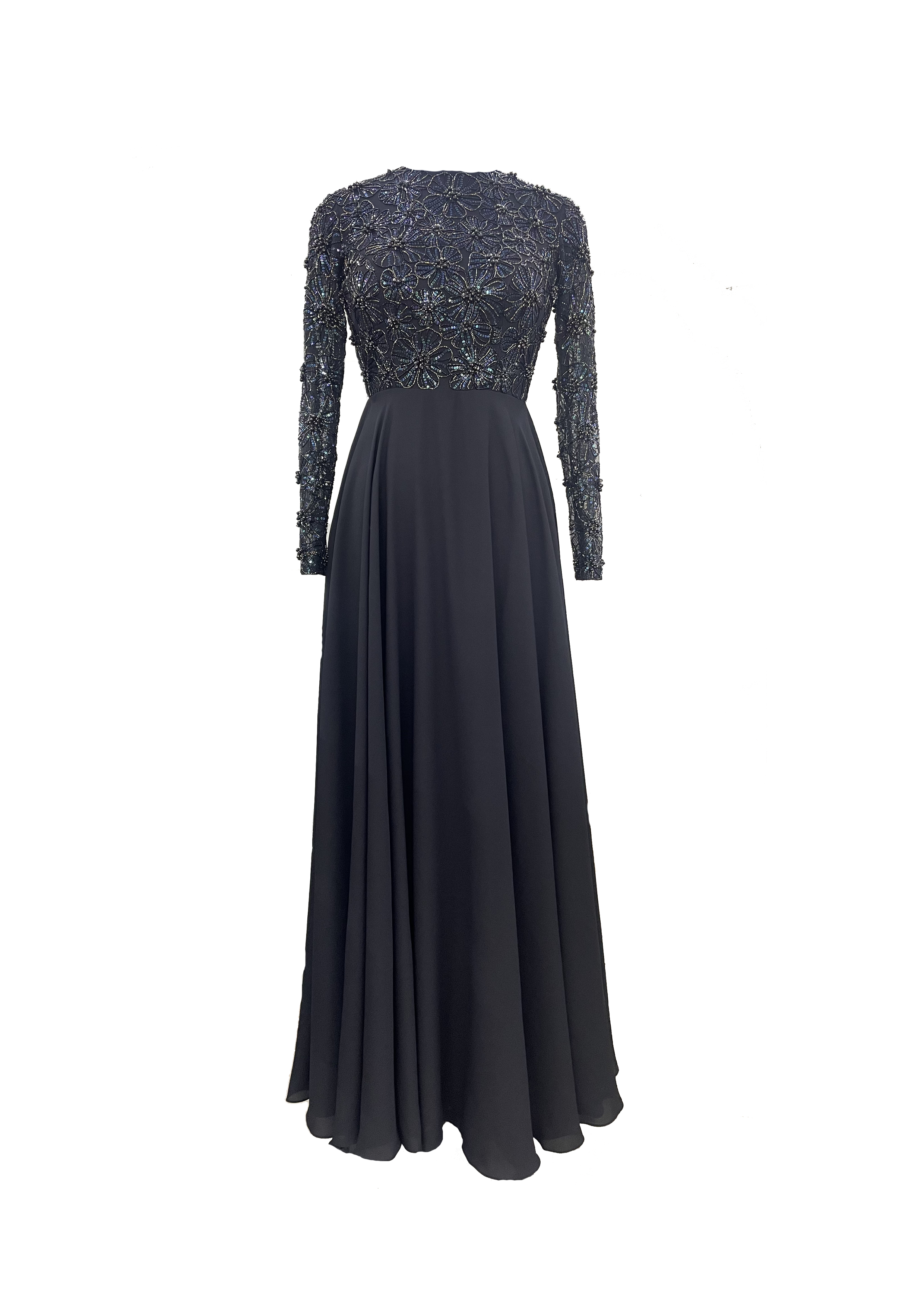 Black Floral Gown